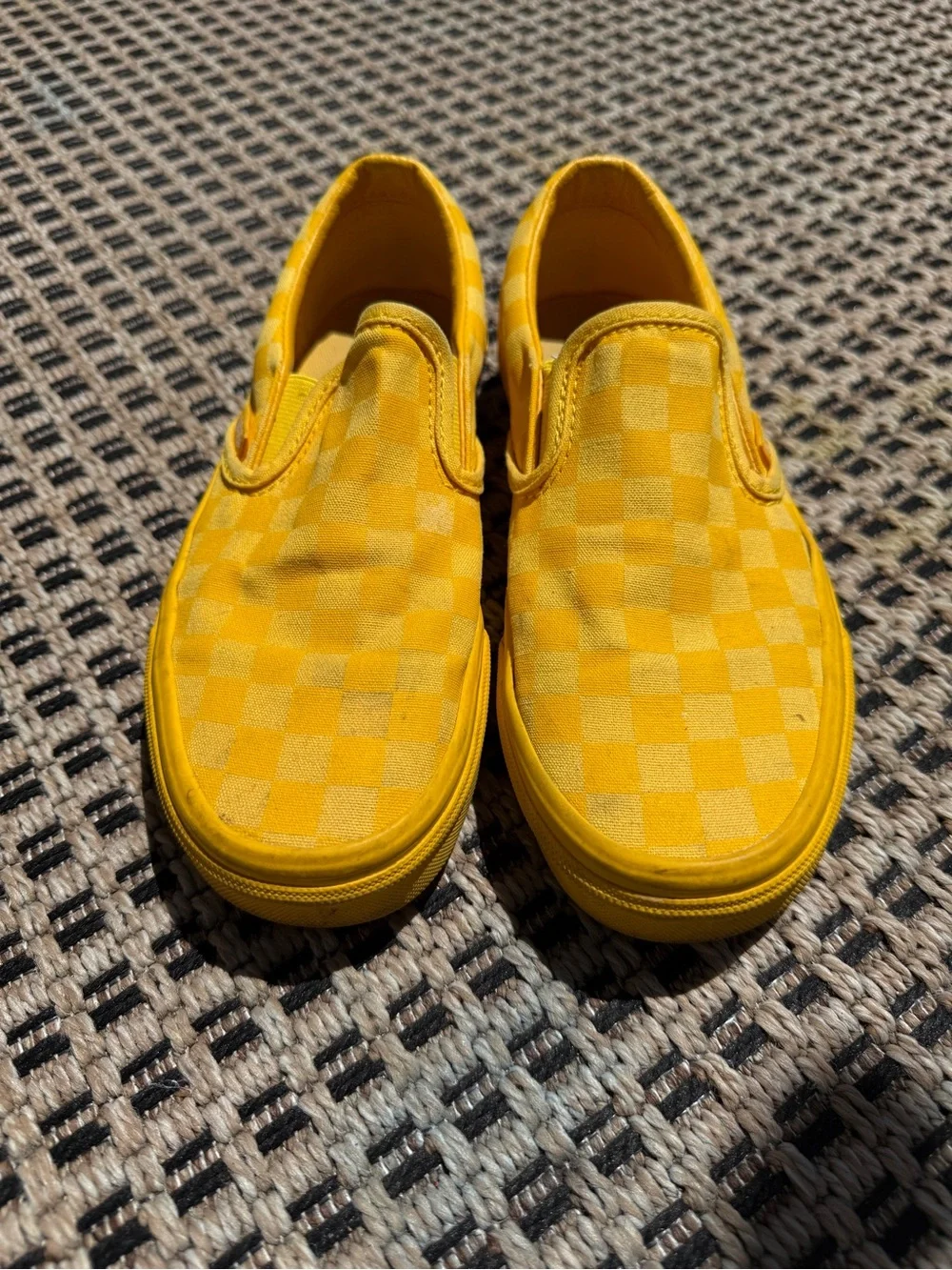Vans solid Yellow Checkerboard Slip-On color blocked Sneakers